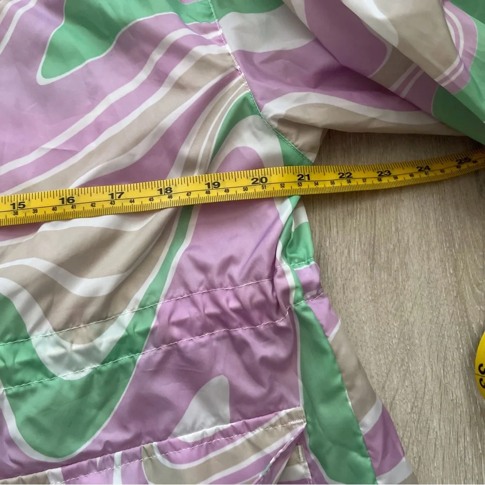 ASOS Design Printed Rain Jacket Pink and Green size 6 - Picture 2 of 9